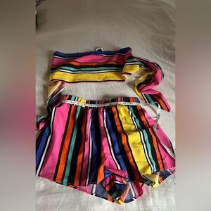 Colorful Striped Two-Piece Set